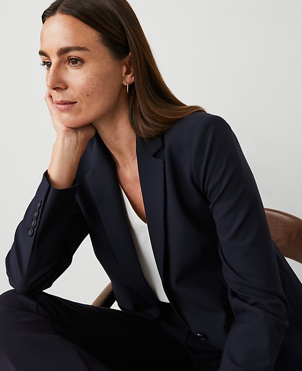 The Tall Notched Single Button Blazer in Seasonless Stretch