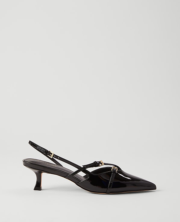 Strappy Pointy Toe Patent Pump