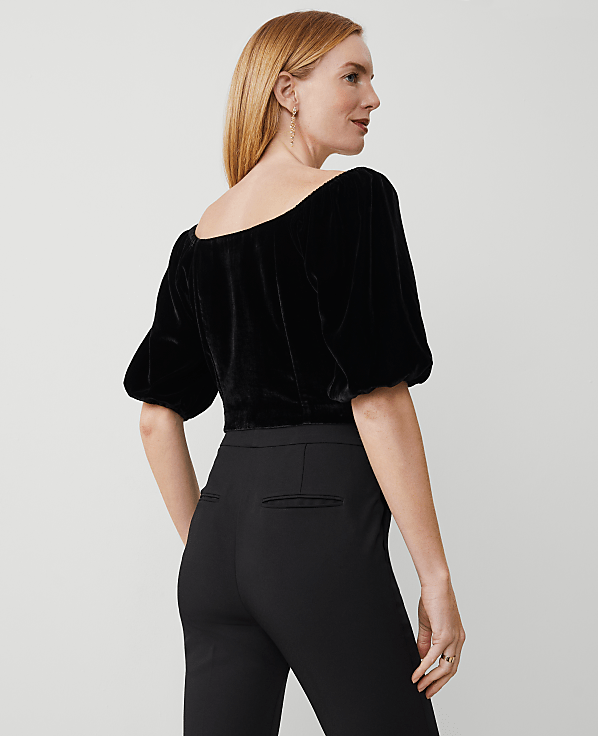 Petite Scoop Neck Puff Sleeve Top