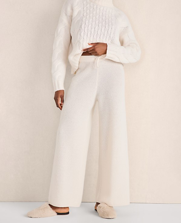 Haven Well Within Cashmere Rib Knit Wide Leg Pants
