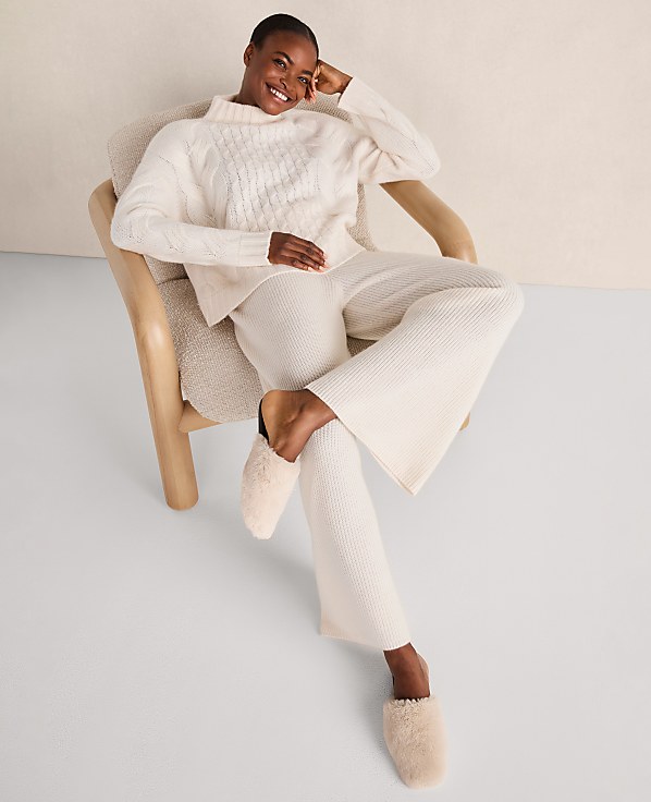 Haven Well Within Cashmere Rib Knit Wide Leg Pants