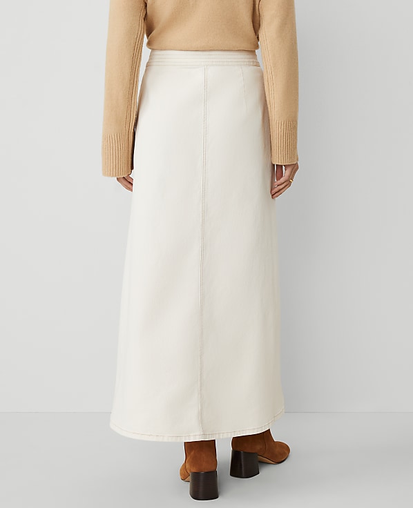 Weekend Collection Denim Wrap Maxi Skirt