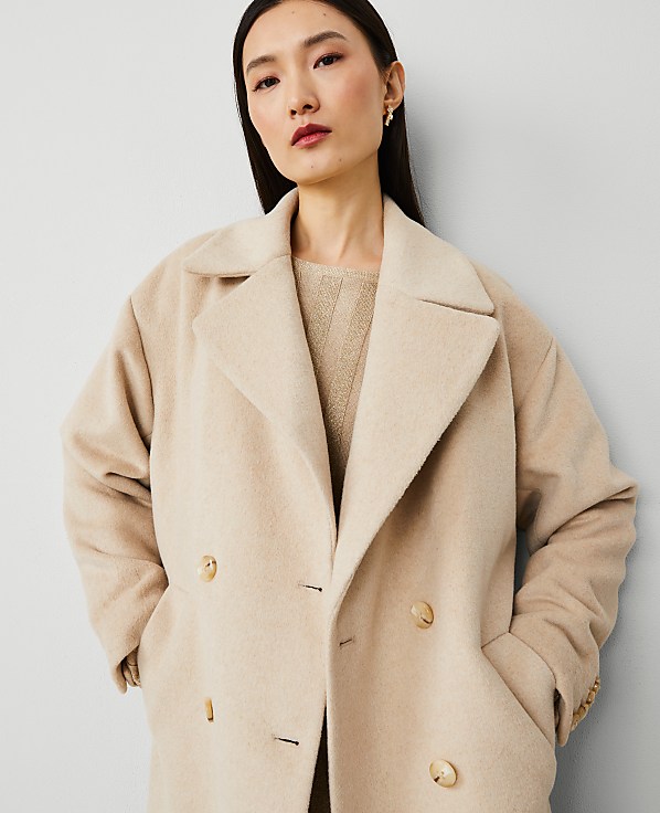 Relaxed Cocoon Double Breasted Coat