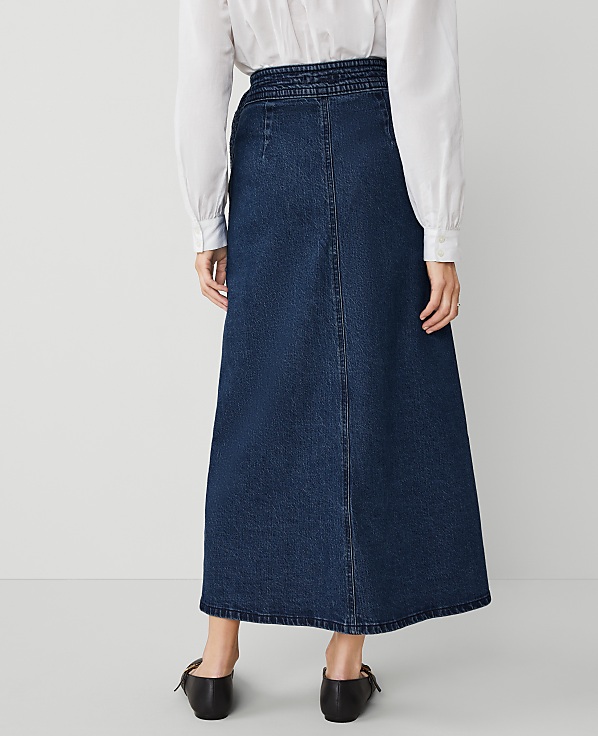 Petite Weekend Collection Denim Wrap Maxi Skirt