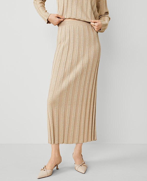 Shimmer Ribbed Sweater Skirt