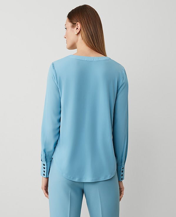Mixed Media Pleat Front Top