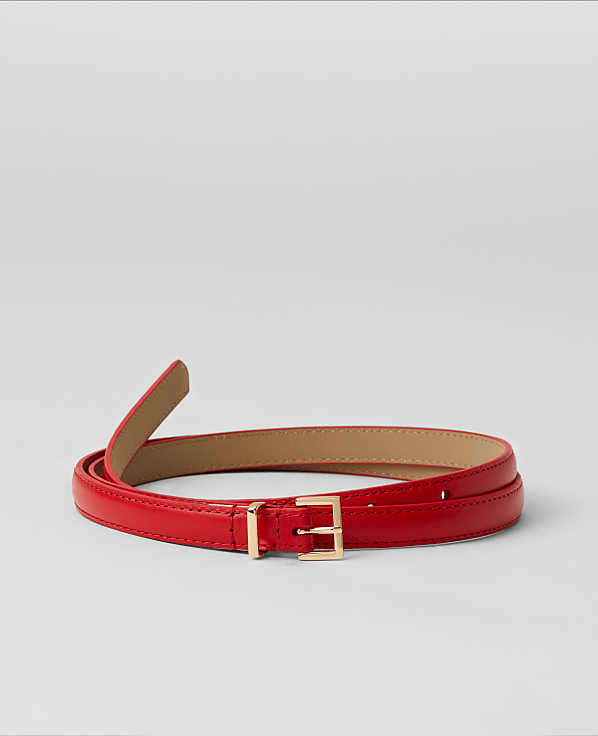 Skinny Mini Buckle Leather Belt