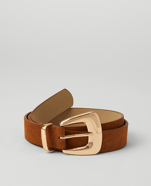 Chunky Buckle Suede Belt