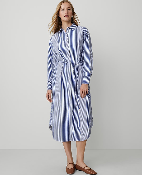Weekend Collection Striped Midi Shirtdress