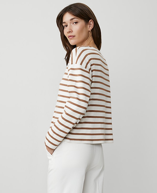 Weekend Collection Stripe Relaxed Long Sleeve Top