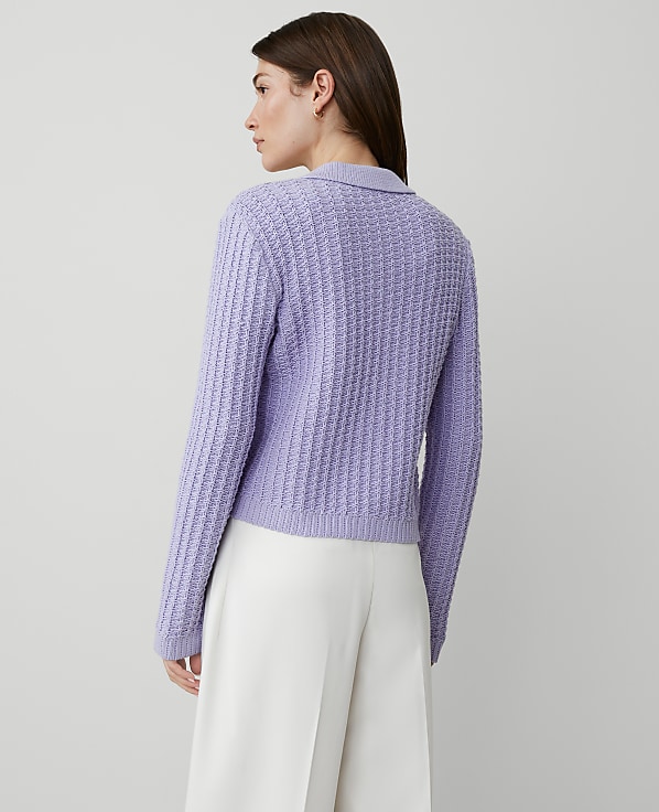 Stitched Collared Sweater Jacket