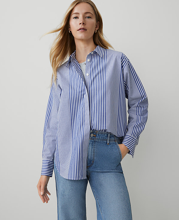 Weekend Collection Striped Oversized Shirt