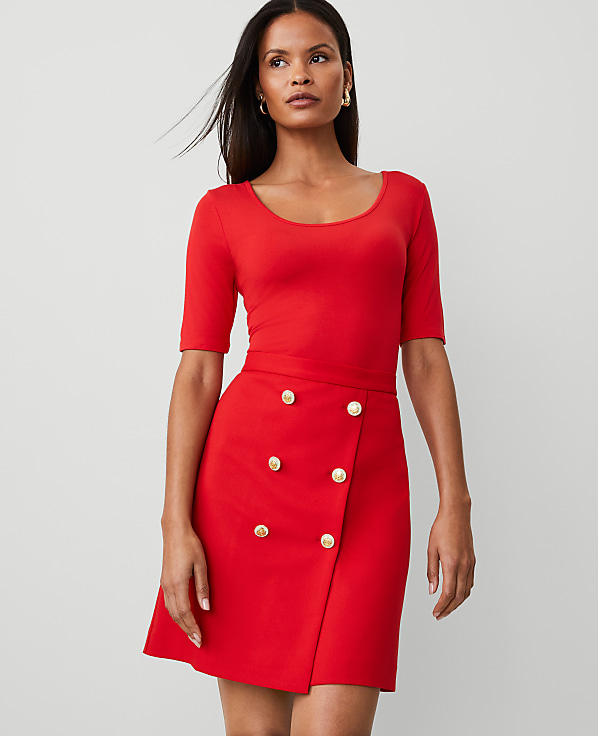 Button Wrap Skirt