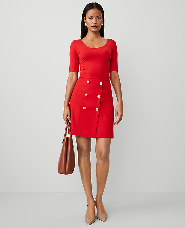 Button Wrap Skirt