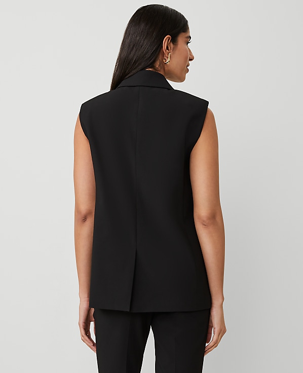 The Petite Double Breasted Vest in Bi-Stretch