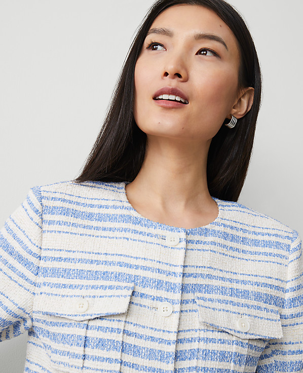 Striped Tweed Cropped Jacket