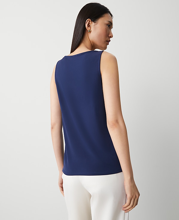 Mixed Media V-Neck Shell
