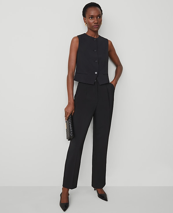 The Cropped Vest in Fluid Crepe