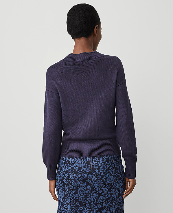 Button Envelope Neck Sweater