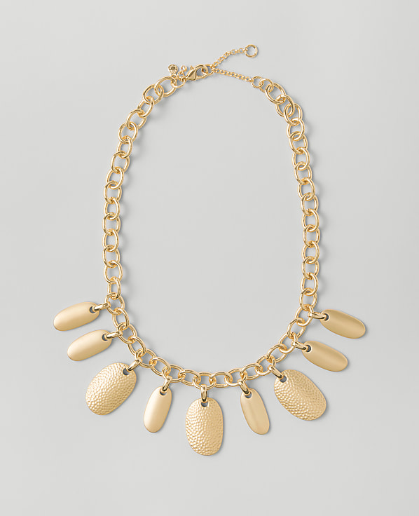 Metal Charm Statement Necklace