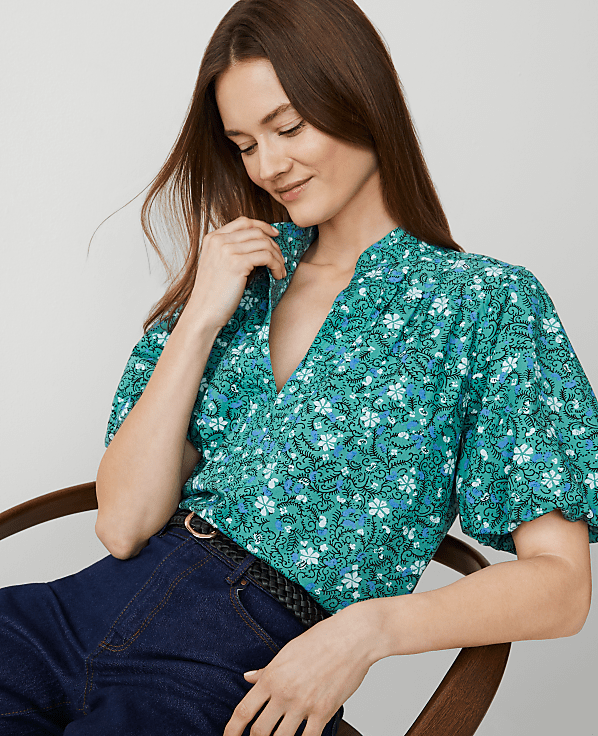 Floral Puff Sleeve Popover