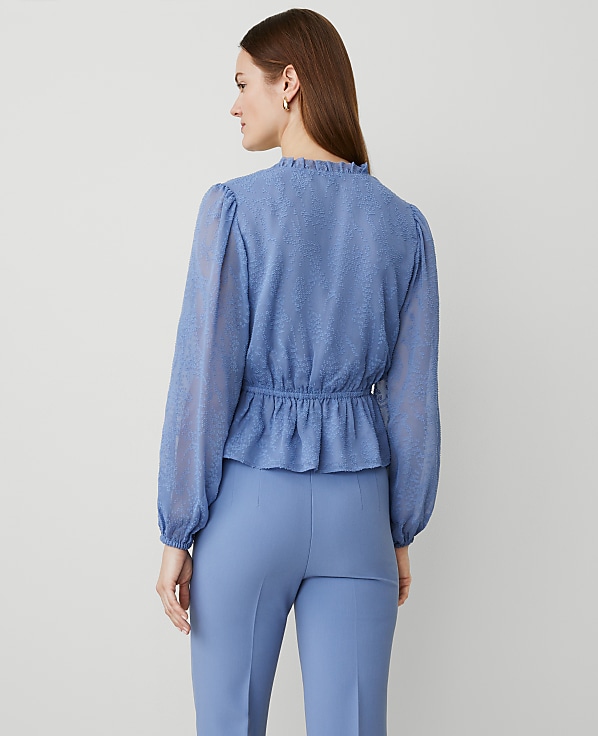 Clip Chiffon Ruffle Blouse