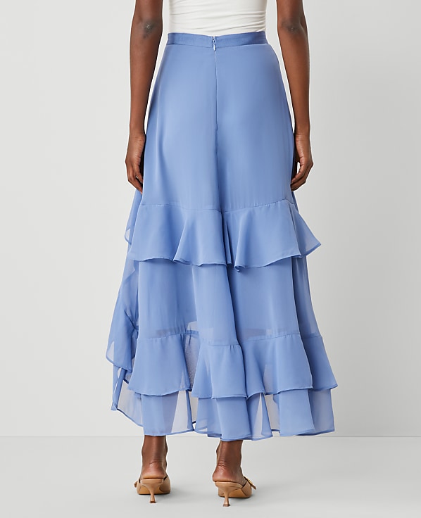 Chiffon Ruffle Maxi Skirt
