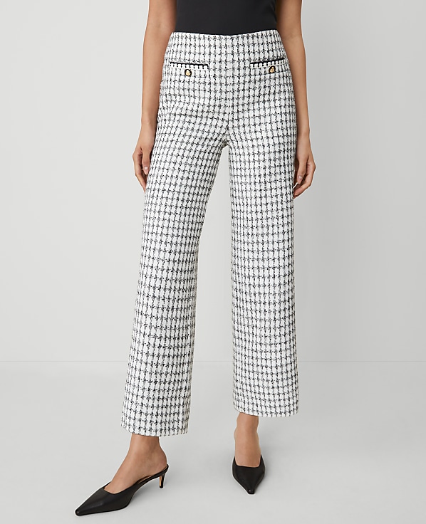 The Wide-Leg Ankle Pant in Tweed