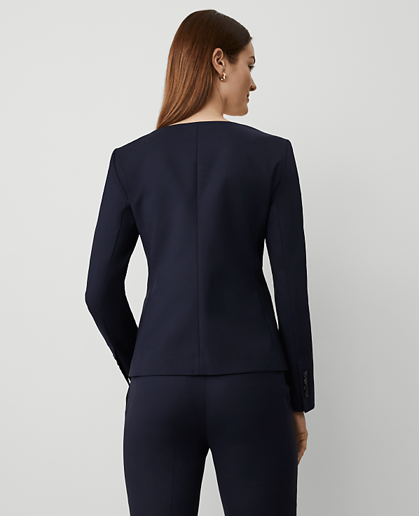 The Petite U-Neck Jacket in Stretch Cotton