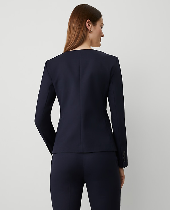 The U-Neck Jacket in Stretch Cotton