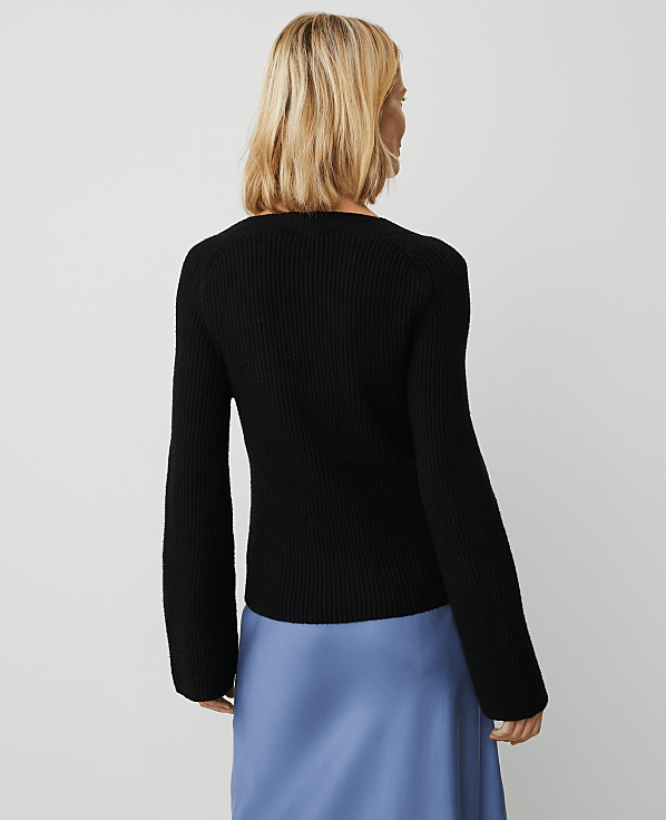 Ribbed Scoop Neck Sweater