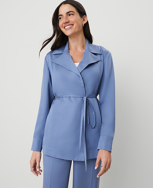 Sateen Wrap Blazer