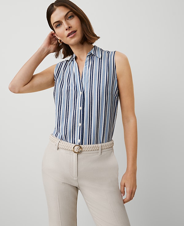 Striped Sleeveless Essential Shirt