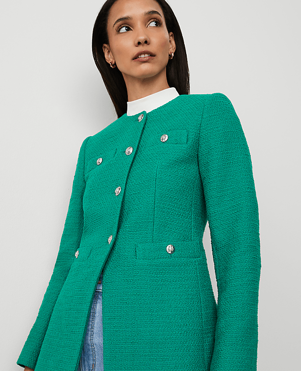 Tweed Split Hem Jacket