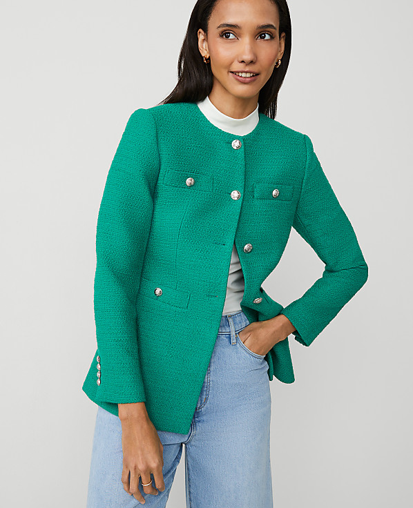 Tweed Split Hem Jacket