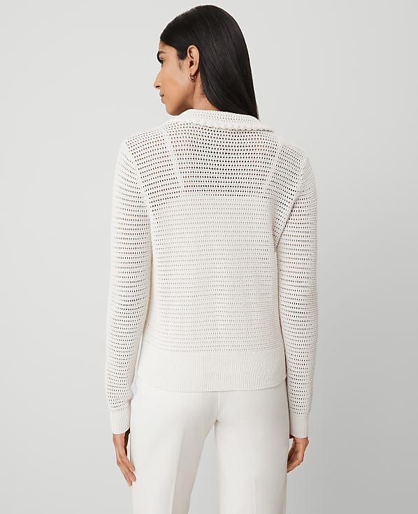 Crochet-Collar Cardigan