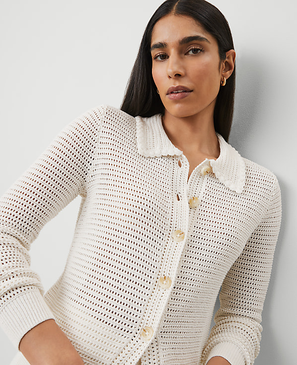 Crochet-Collar Cardigan