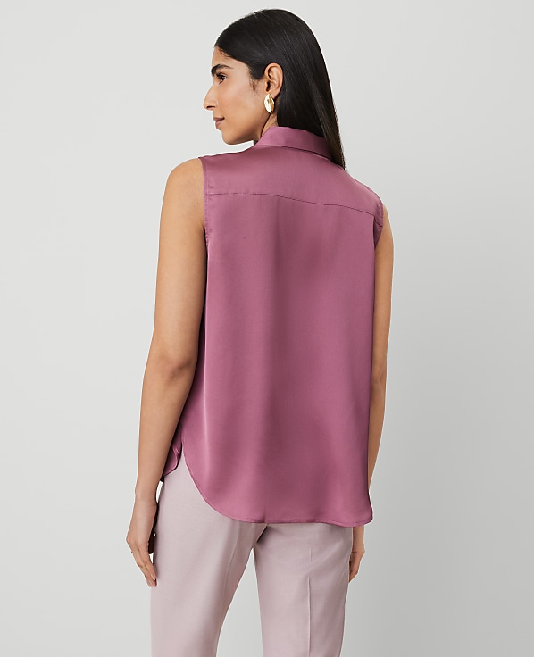 Shirred Yoke Sleeveless Shirt