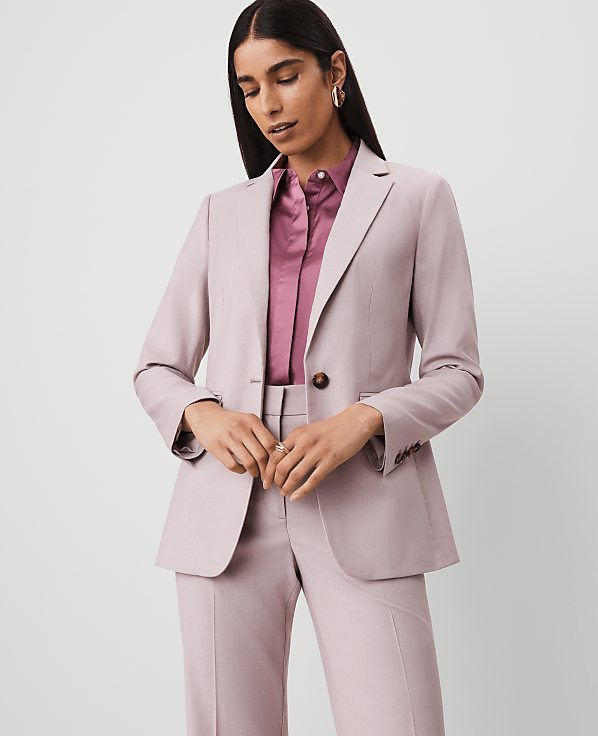 The Long Notched One Button Blazer