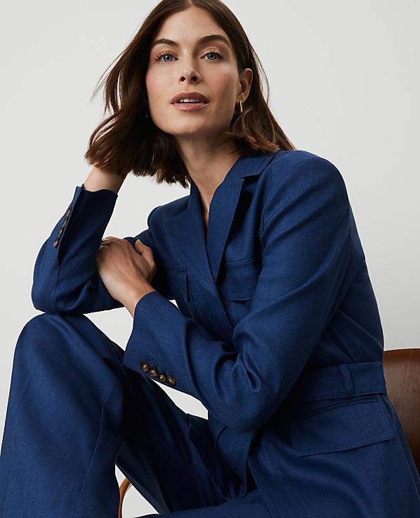 Linen Blend Safari Jacket