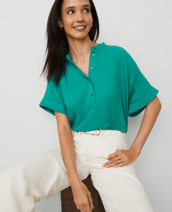 Petite Mock Neck Popover