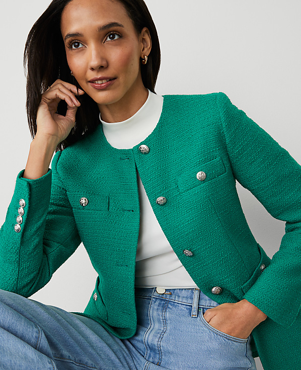 Tweed Split Hem Jacket
