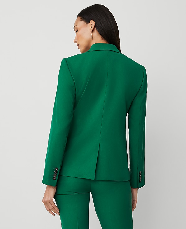The Petite Notched One-Button Blazer in Textured Drape
