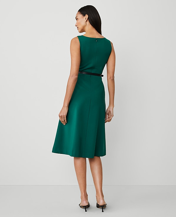 Petite Ponte Sleeveless Midi Dress
