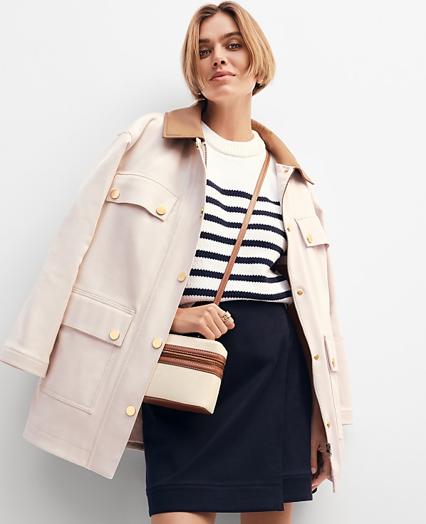 Petite Weekend Collection Faux Leather Collared Jacket