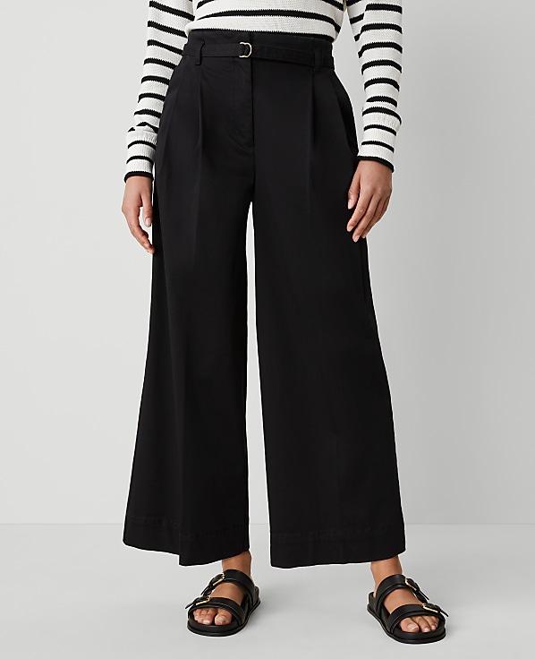 Weekend Collection Belted Wide-Leg Ankle Pant