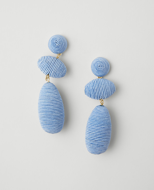 Triple Drop Thread-Wrapped Earrings