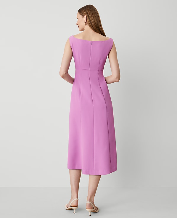 The Seamed Flare Dress in Fluid Crepe