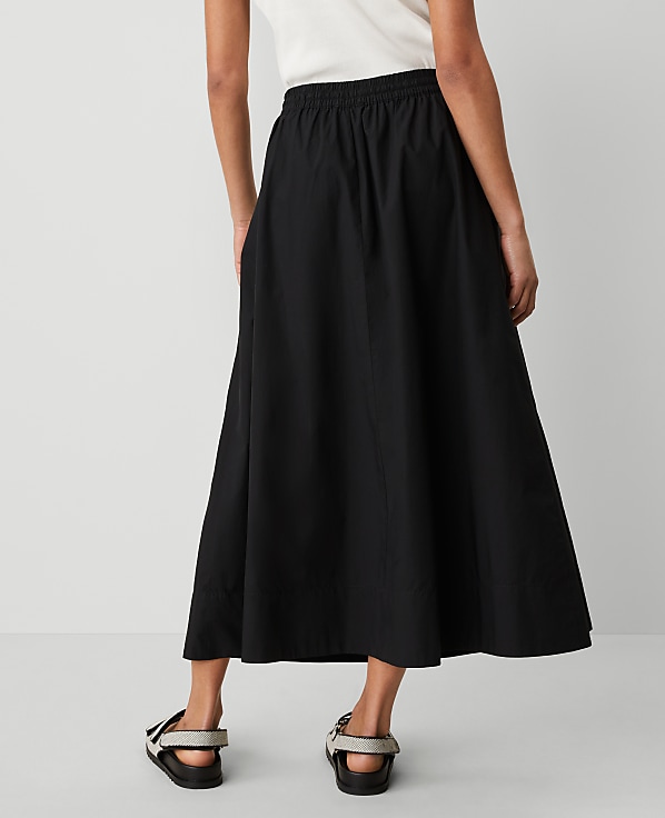 Weekend Collection Voile Drawstring Midi Skirt