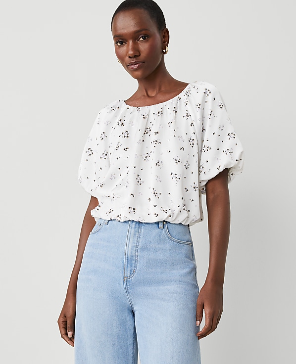 Floral Bubble Hem Top
